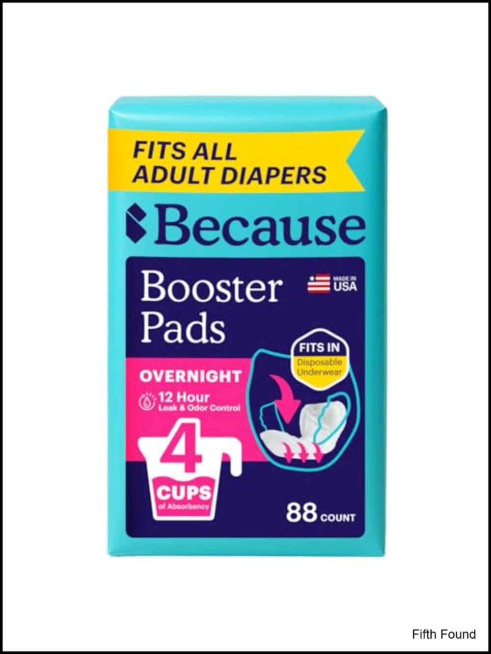 Overnight Booster Pads for Adult Diapers, Extra Absorbency, 88 Count